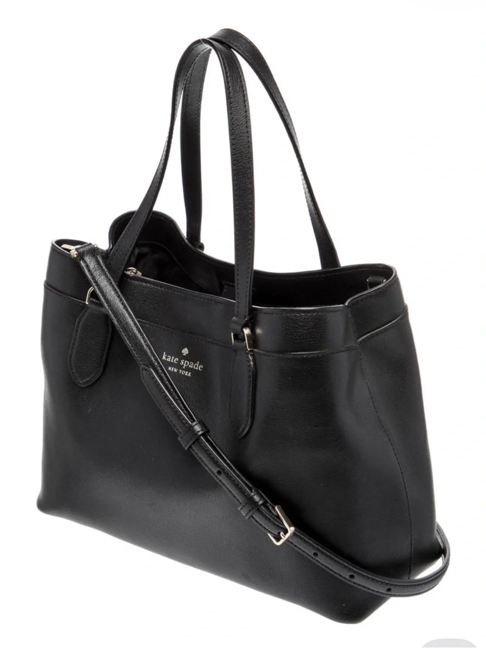 kate spade Black Leather Shoulder bag with Adjustable Strap